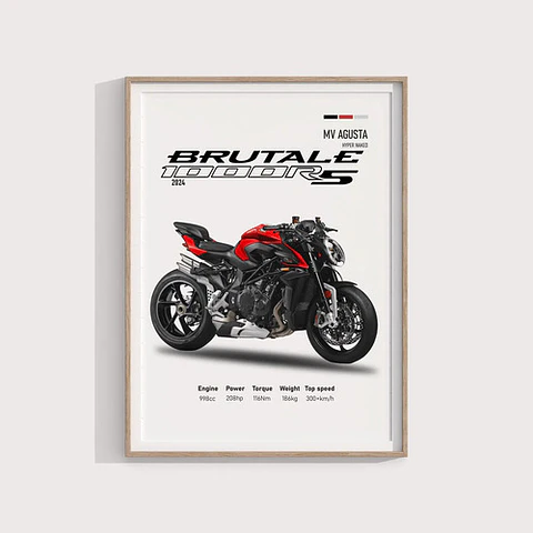 Cuadro Mv Agusta Brutale 1000 Rs Deportivo  + Marco