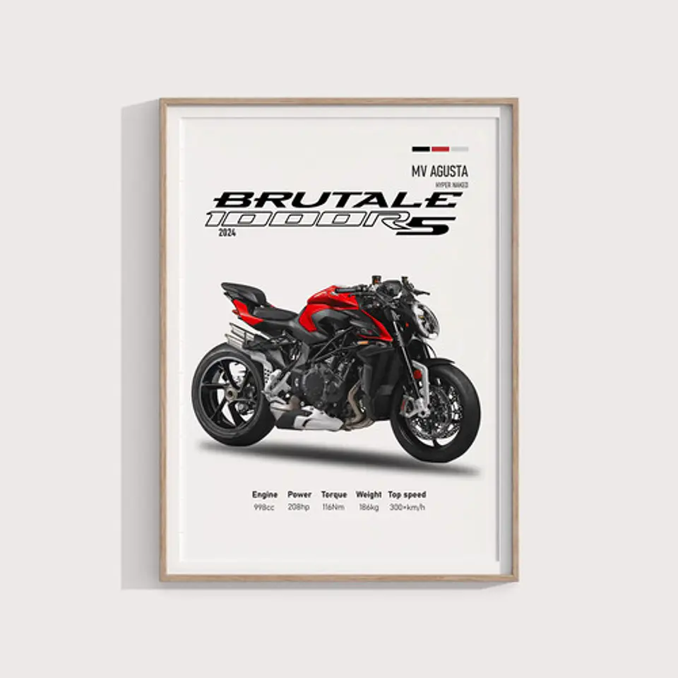 Cuadro Mv Agusta Brutale 1000 Rs Deportivo  + Marco 1