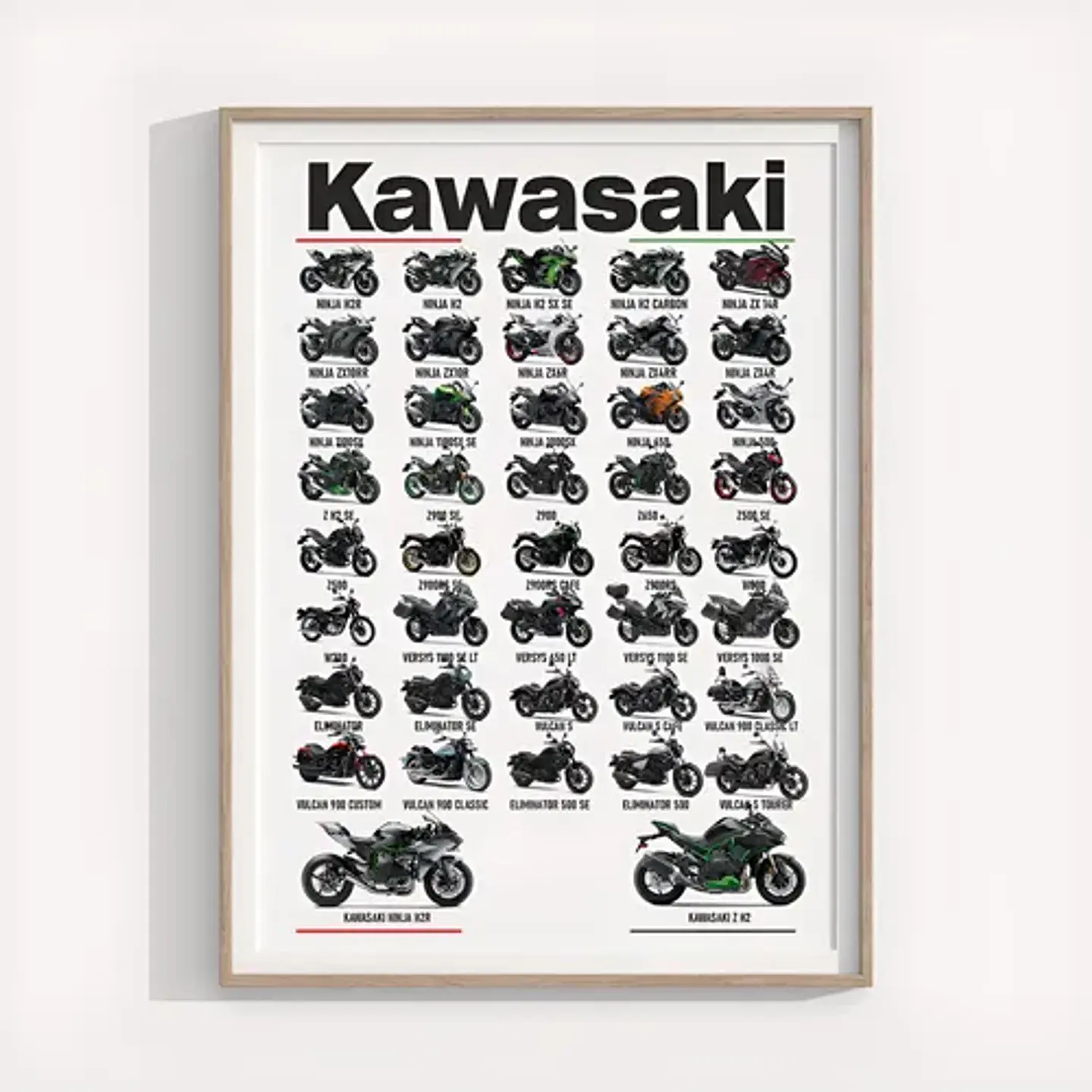 Cuadro Motos Colección Kawasaki Deportivo + Marco 2