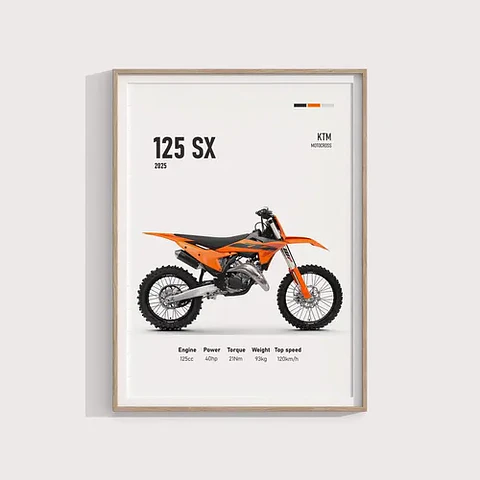Cuadro Ktm 125 Sx 2025  Deportivo + Marco Negro