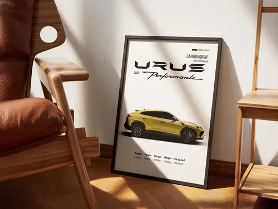 3 Cuadros De Lamborghini Urus Deportivo + Marco 4