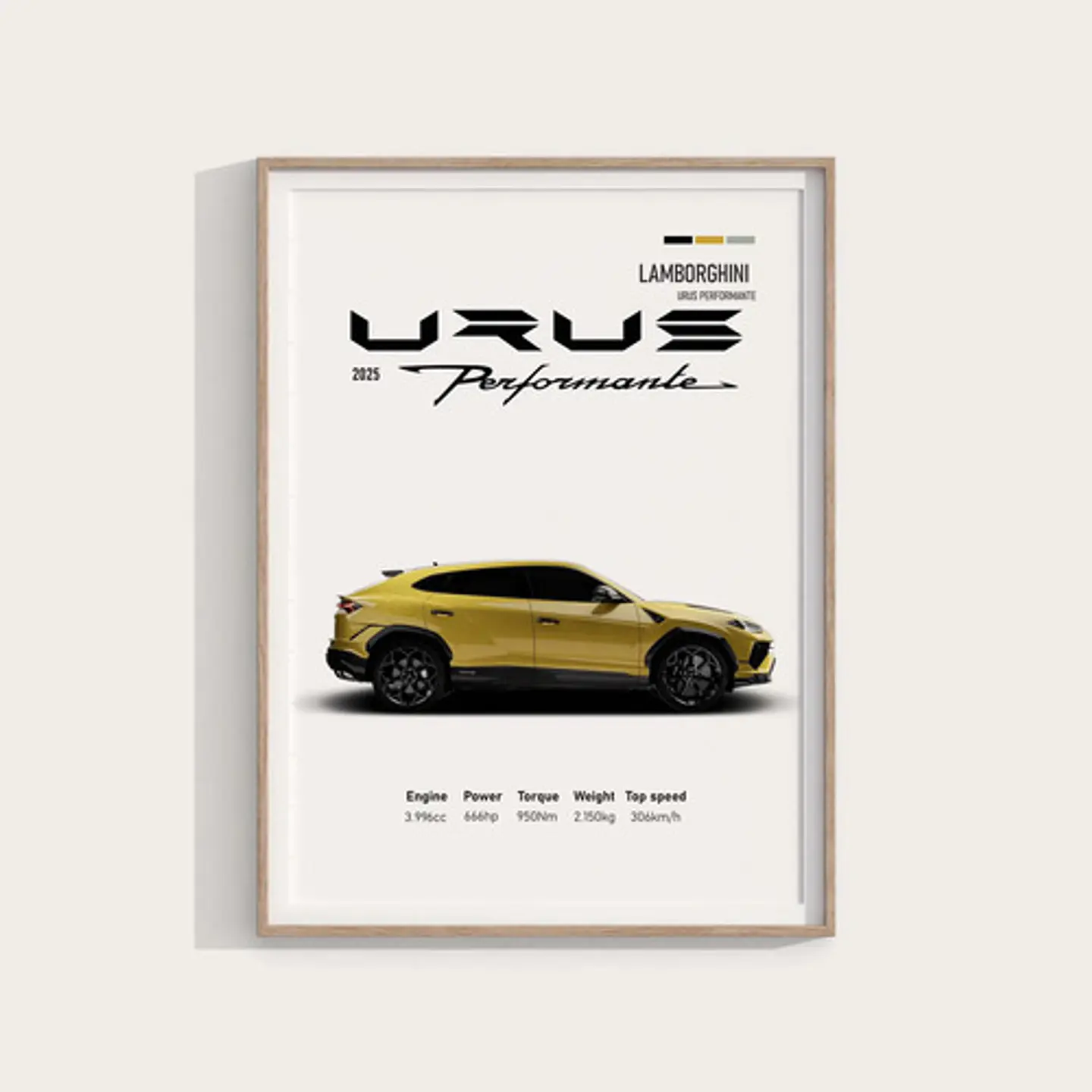 3 Cuadros De Lamborghini Urus Deportivo + Marco 5