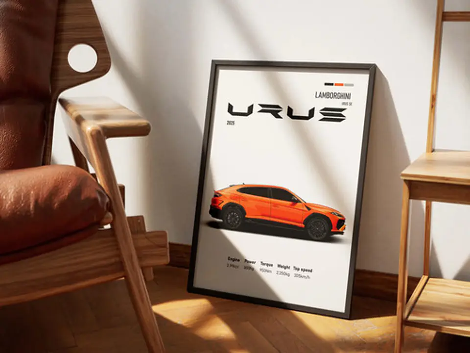 3 Cuadros De Lamborghini Urus Deportivo + Marco 7