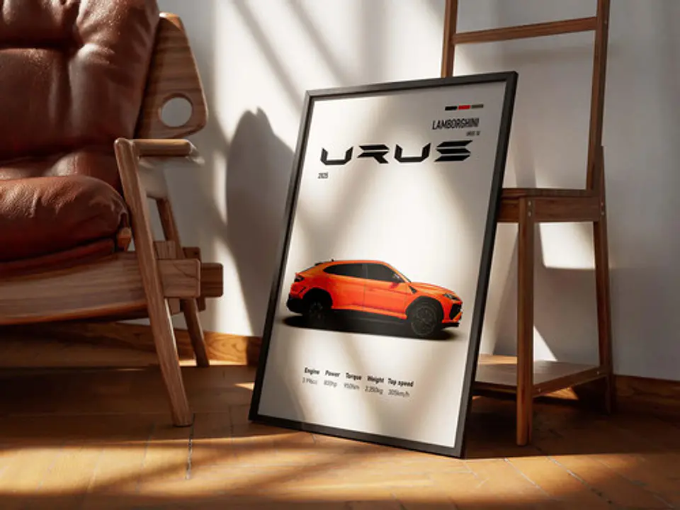 3 Cuadros De Lamborghini Urus Deportivo + Marco 9