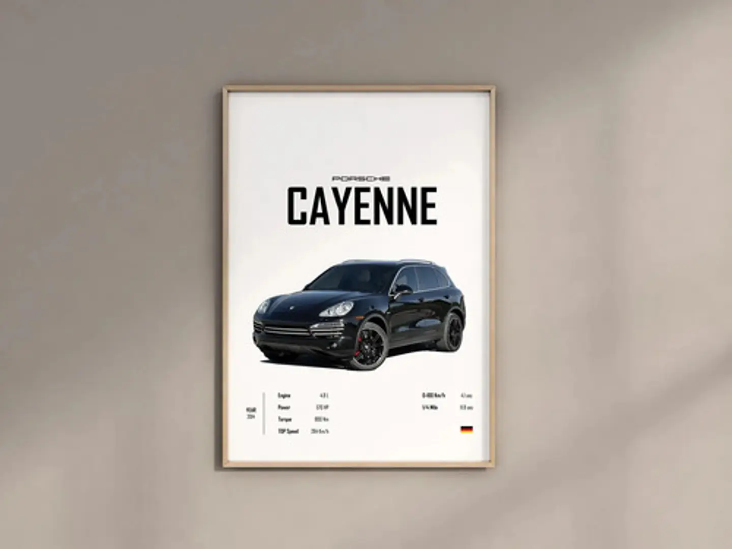 Cuadro Auto Porsche Cayenne Turbo S  Deportivo + Marco Negro 1