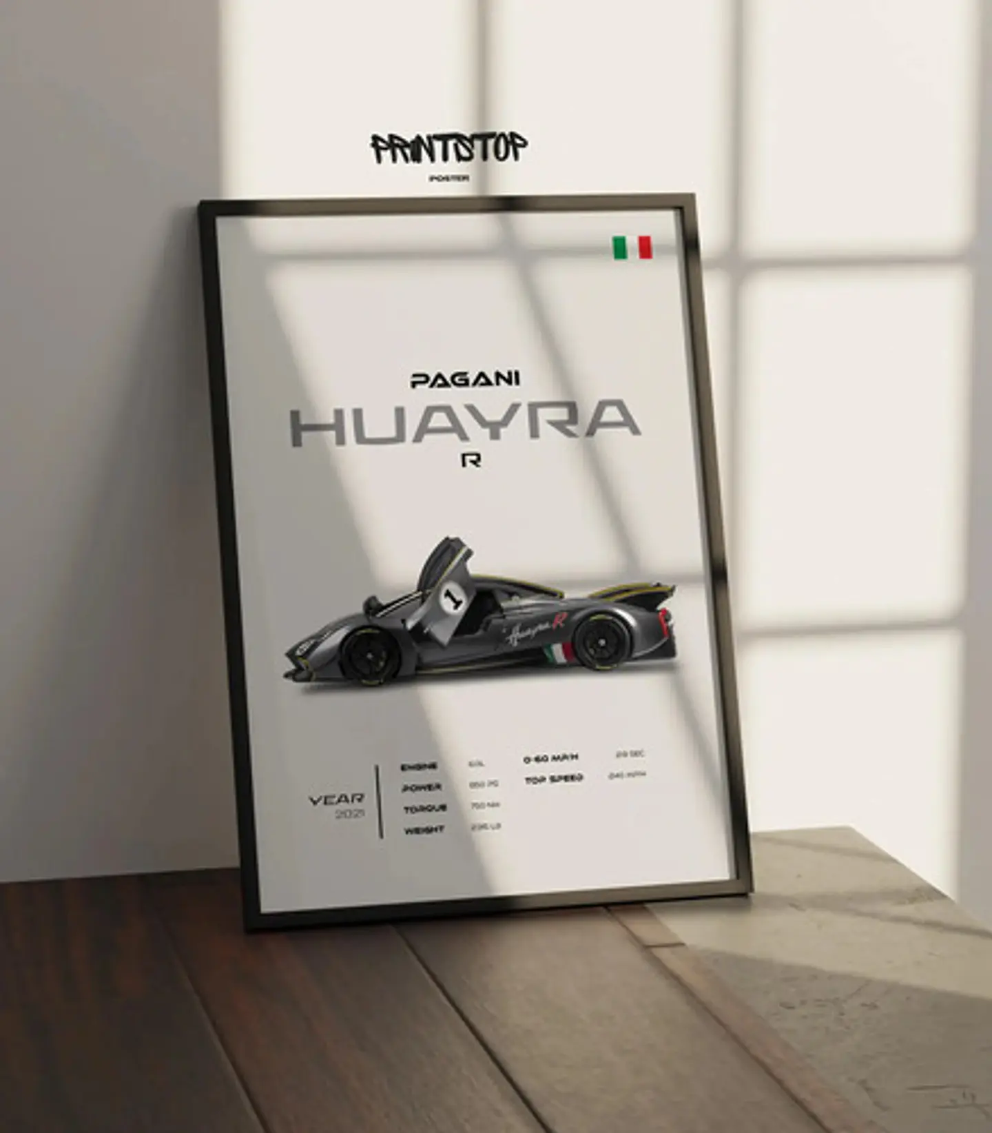 Cuadro Auto Pagani Huayra R Deportivo  + Marco 3