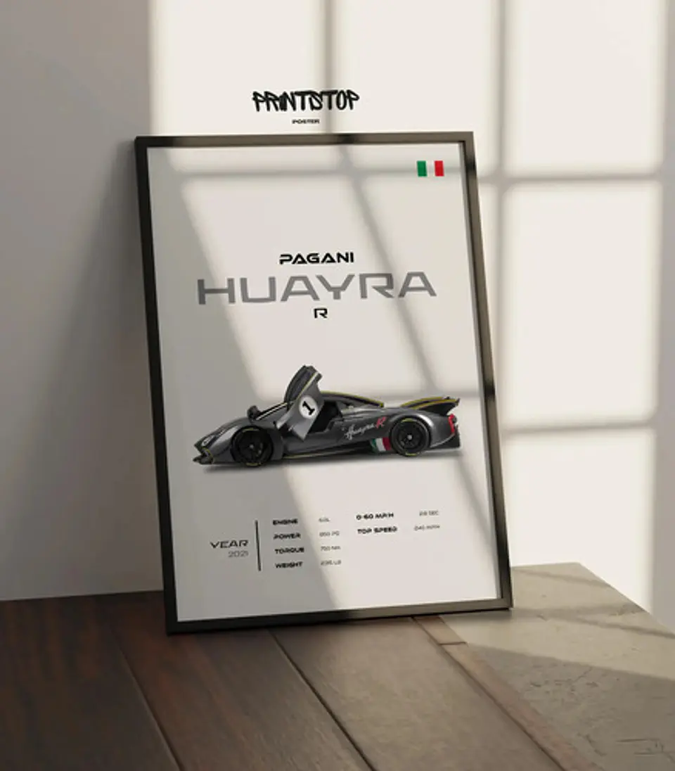 Cuadro Auto Pagani Huayra R Deportivo  + Marco 3