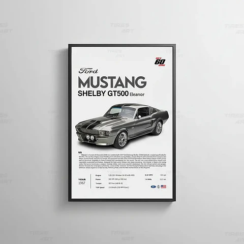 Cuadro Ford Mustang Shelby Gt500 Eleanor + Marco