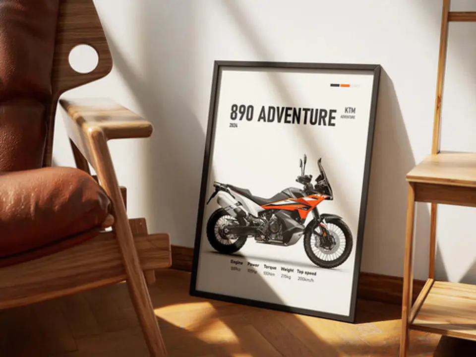 Cuadros De Modelos Motos Ktm Duke + Marco Negro 2