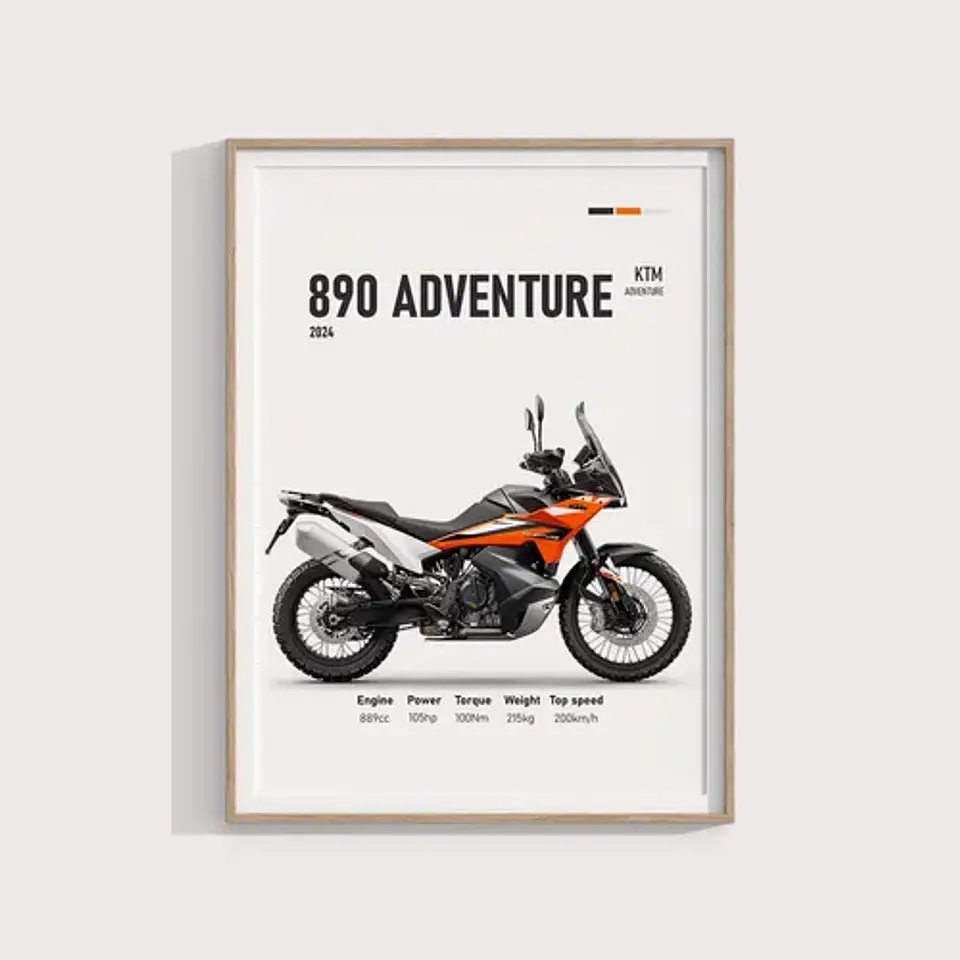 Cuadros De Modelos Motos Ktm Duke + Marco Negro 3