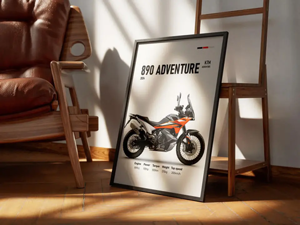 Cuadros De Modelos Motos Ktm Duke + Marco Negro 4