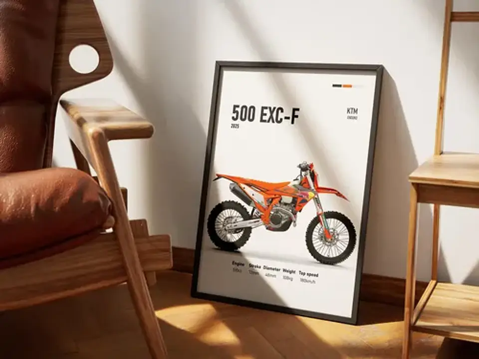 Cuadros De Modelos Motos Ktm Duke + Marco Negro 8