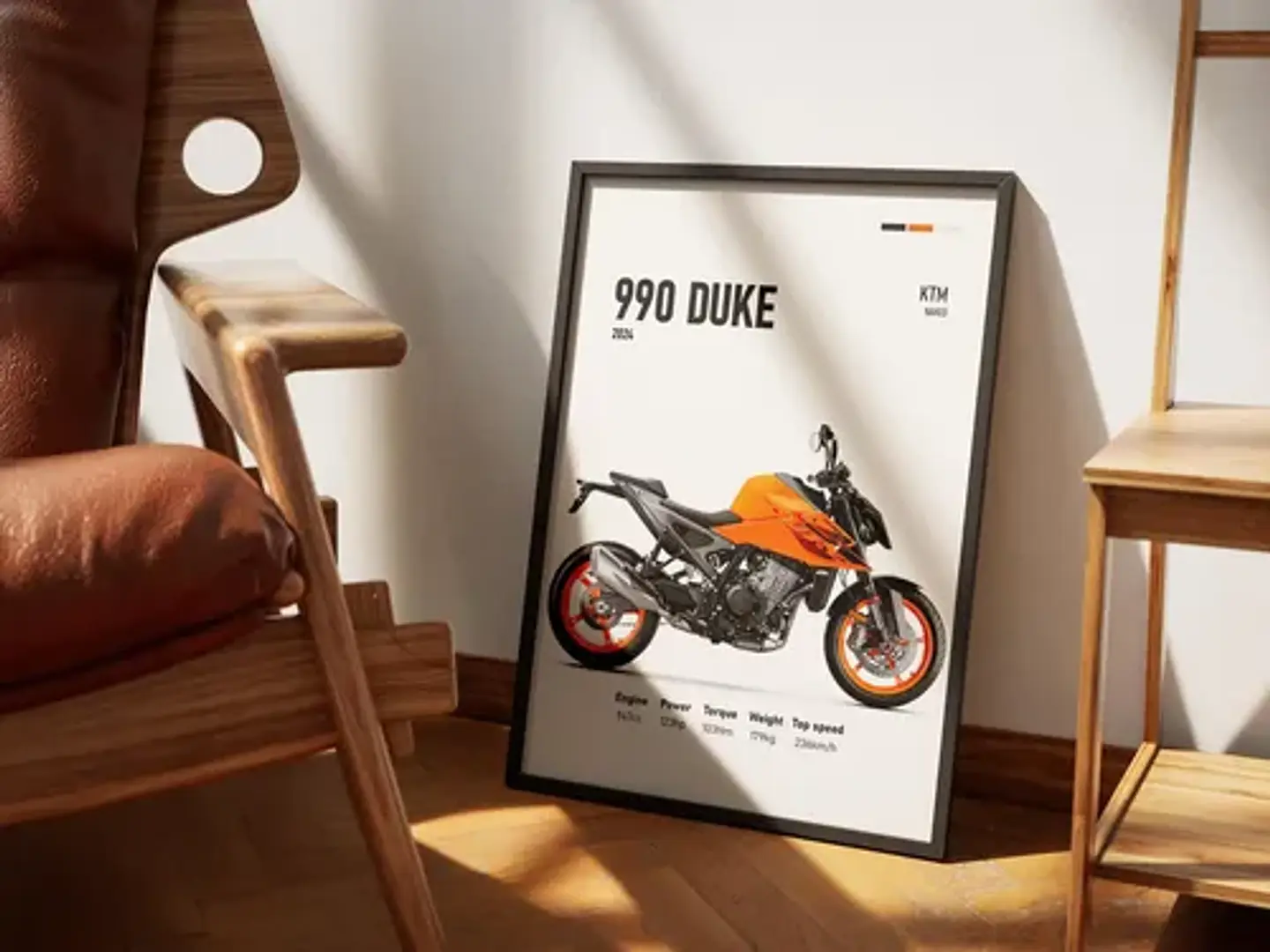 Cuadros De Modelos Motos Ktm Duke + Marco Negro 11