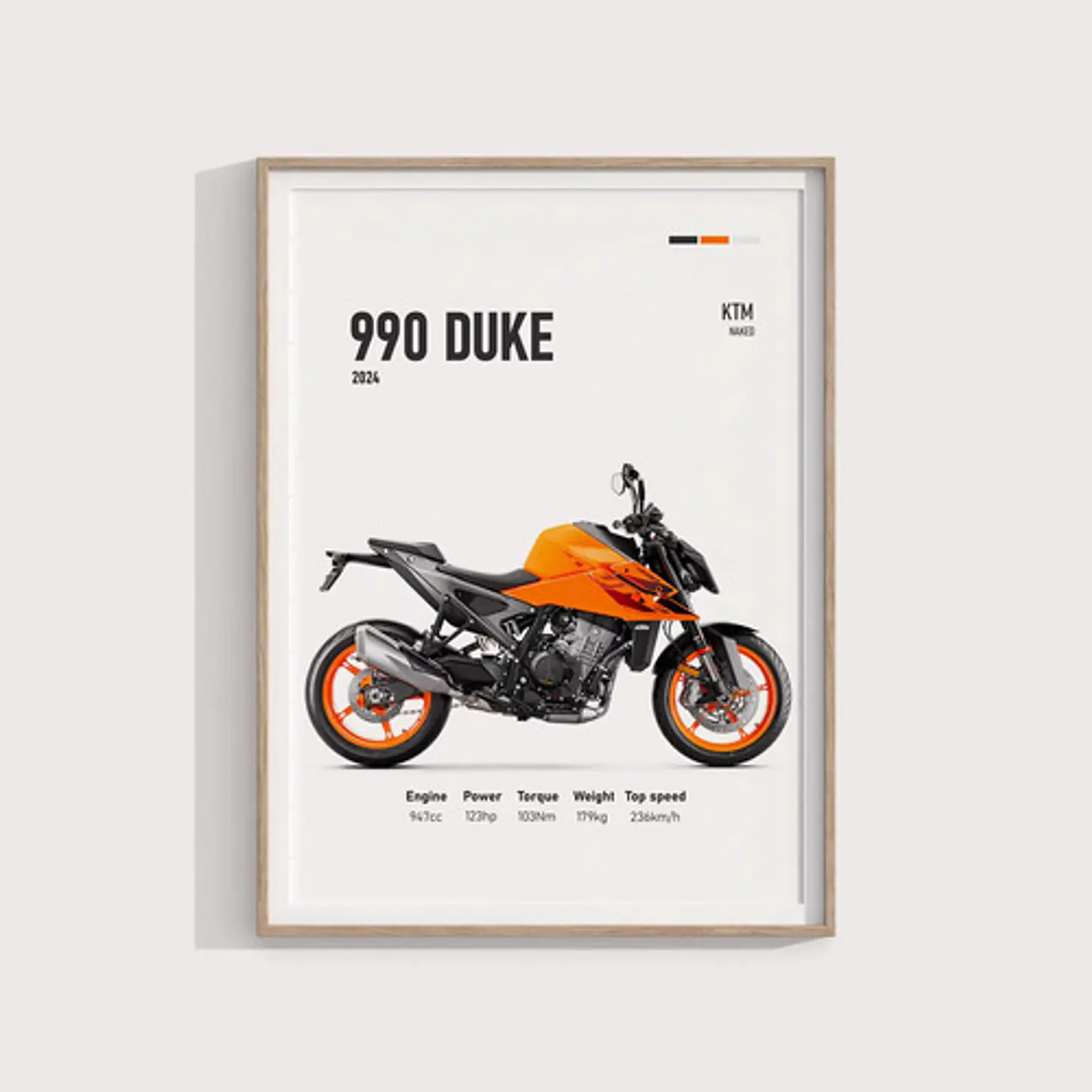 Cuadros De Modelos Motos Ktm Duke + Marco Negro 12