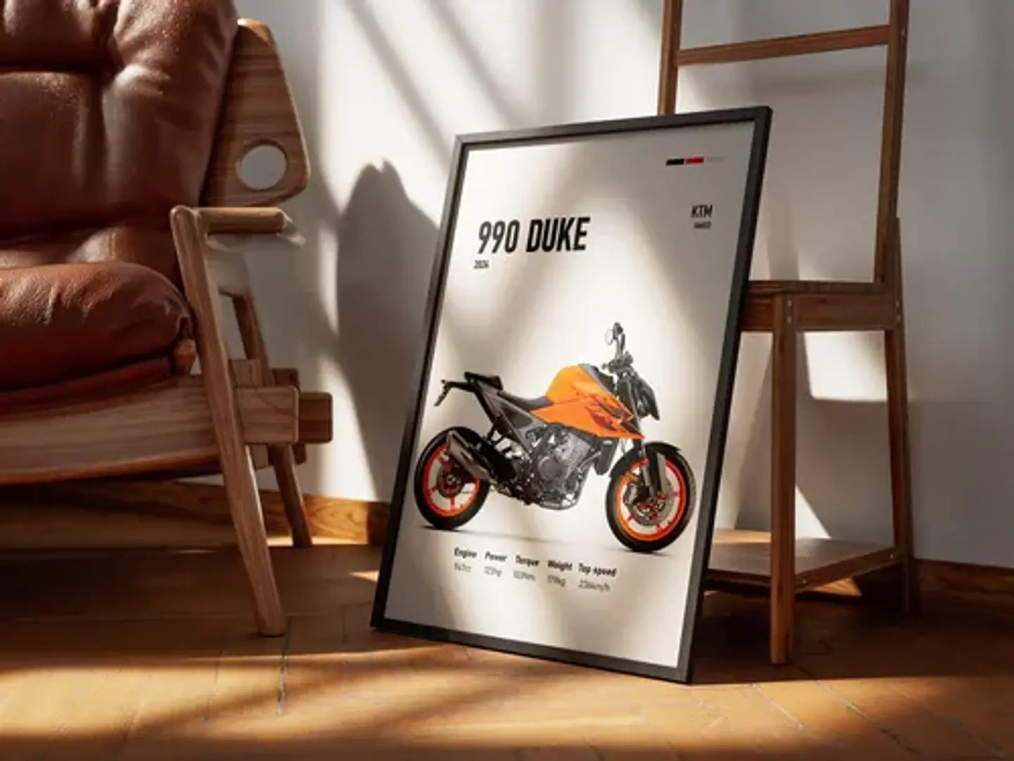 Cuadros De Modelos Motos Ktm Duke + Marco Negro 13