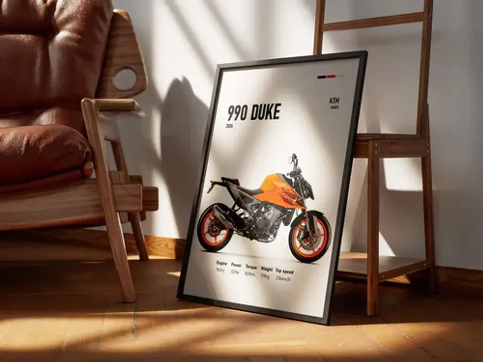 Cuadros De Modelos Motos Ktm Duke + Marco Negro 13