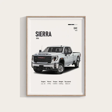 Cuadro 2026 Gmc Sierra 2500 Deportivo + Marco