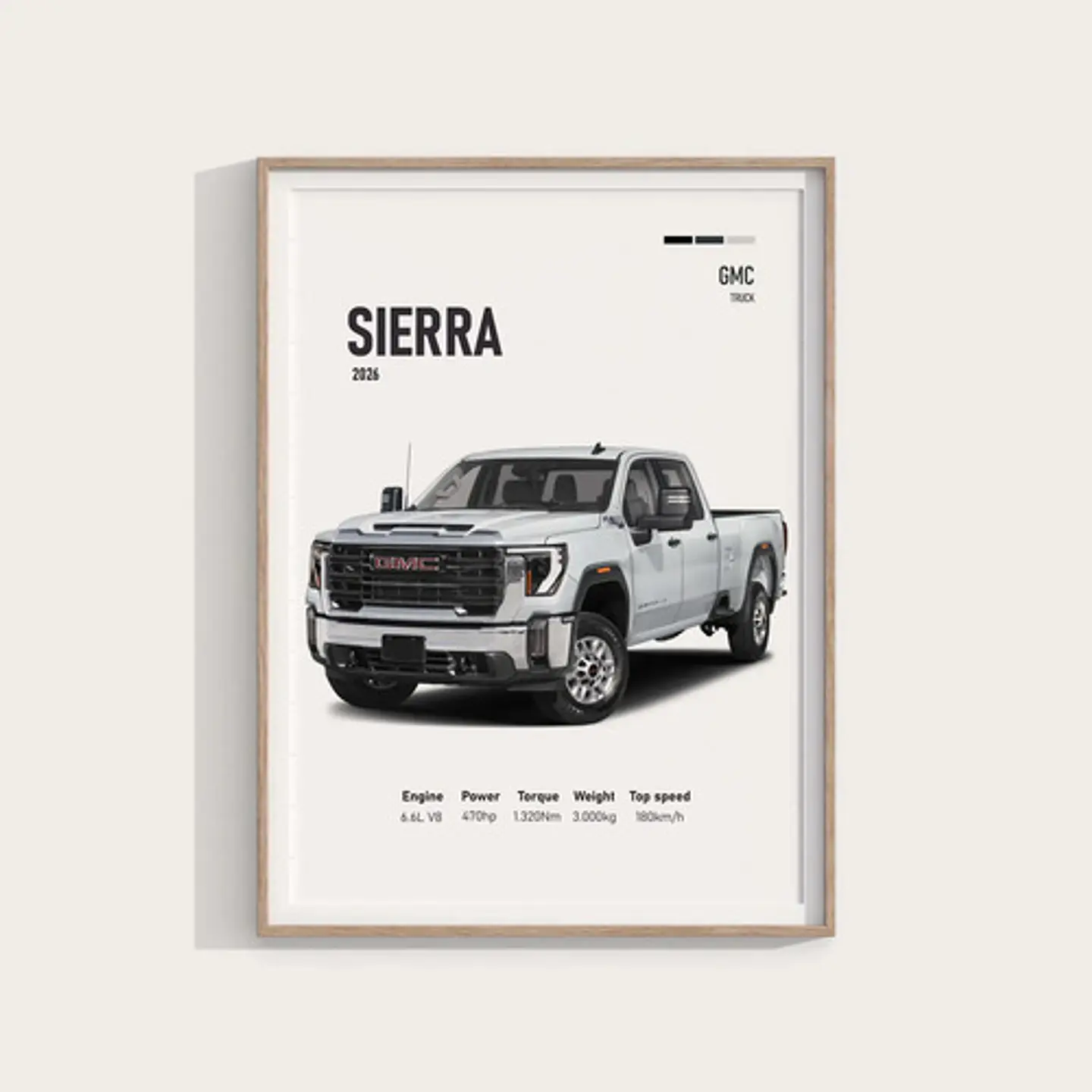 Cuadro 2026 Gmc Sierra 2500 Deportivo + Marco 1