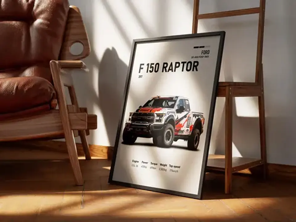 Cuadro Camioneta Ford F-150 Raptor Especial + Marco 3