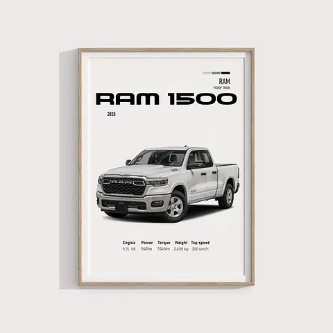 Cuadro Ram 1500 2025 Deportivo  + Marco