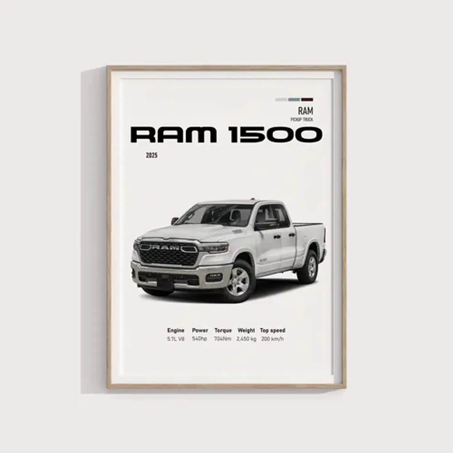 Cuadro Ram 1500 2025 Deportivo  + Marco 1