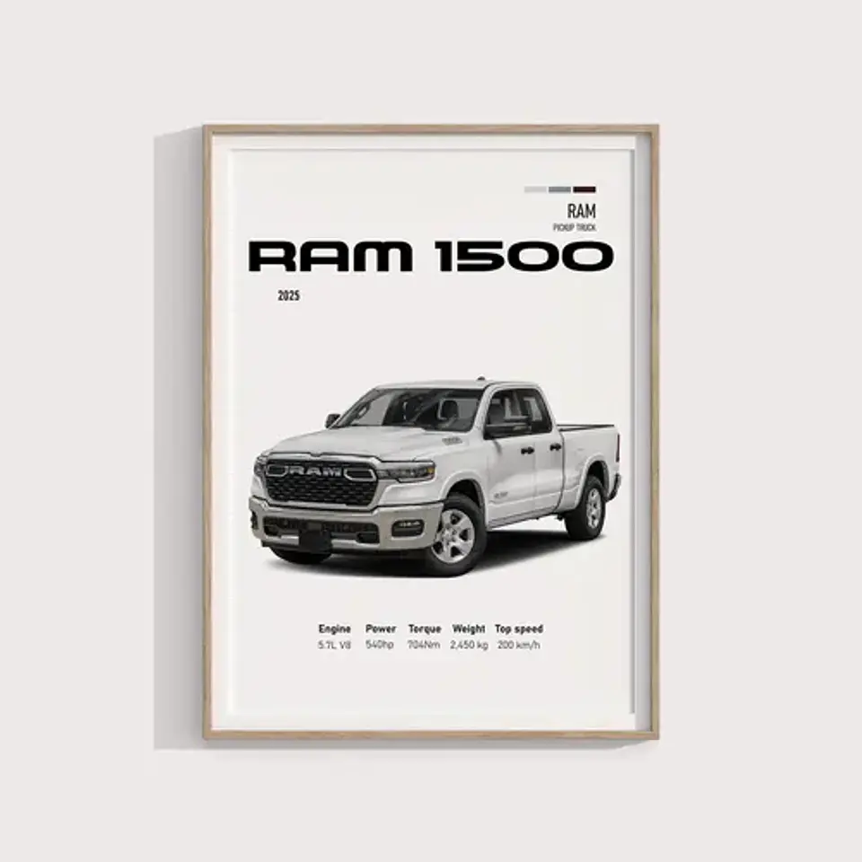 Cuadro Ram 1500 2025 Deportivo  + Marco 1