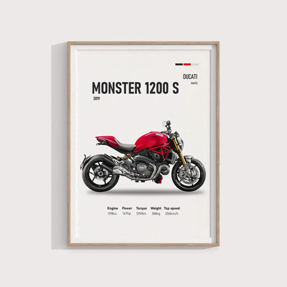 Cuadro Moto Ducati Monster 1200 S Deportivo + Marco 2