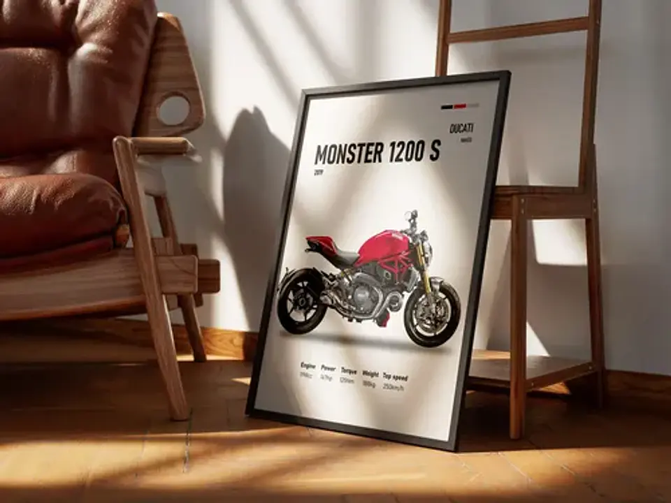 Cuadro Moto Ducati Monster 1200 S Deportivo + Marco 3