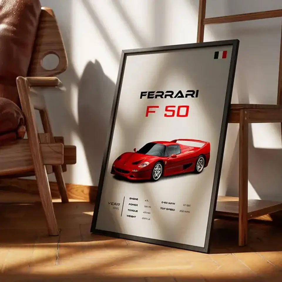 Cuadro Auto Ferrari F50 Deportivo + Marco 2