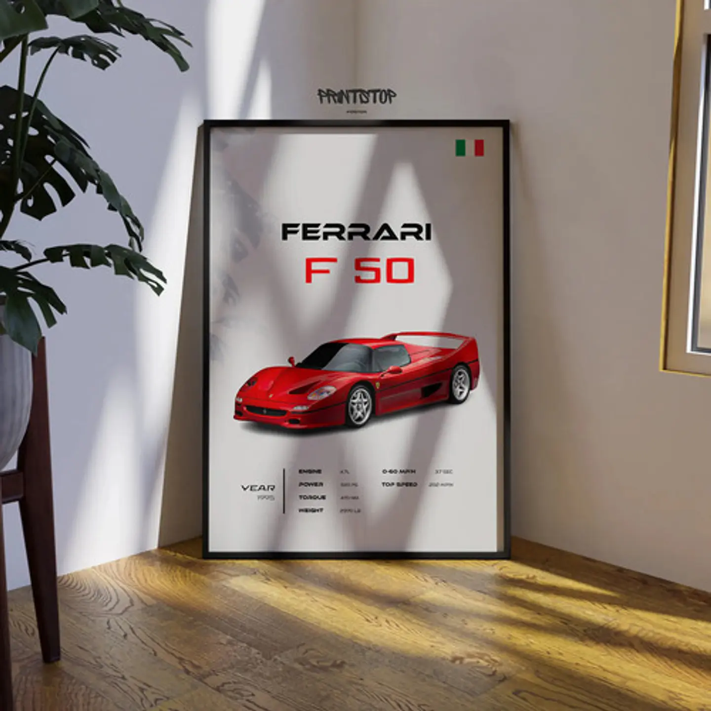 Cuadro Auto Ferrari F50 Deportivo + Marco 3