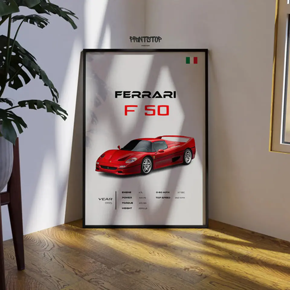 Cuadro Auto Ferrari F50 Deportivo + Marco 3