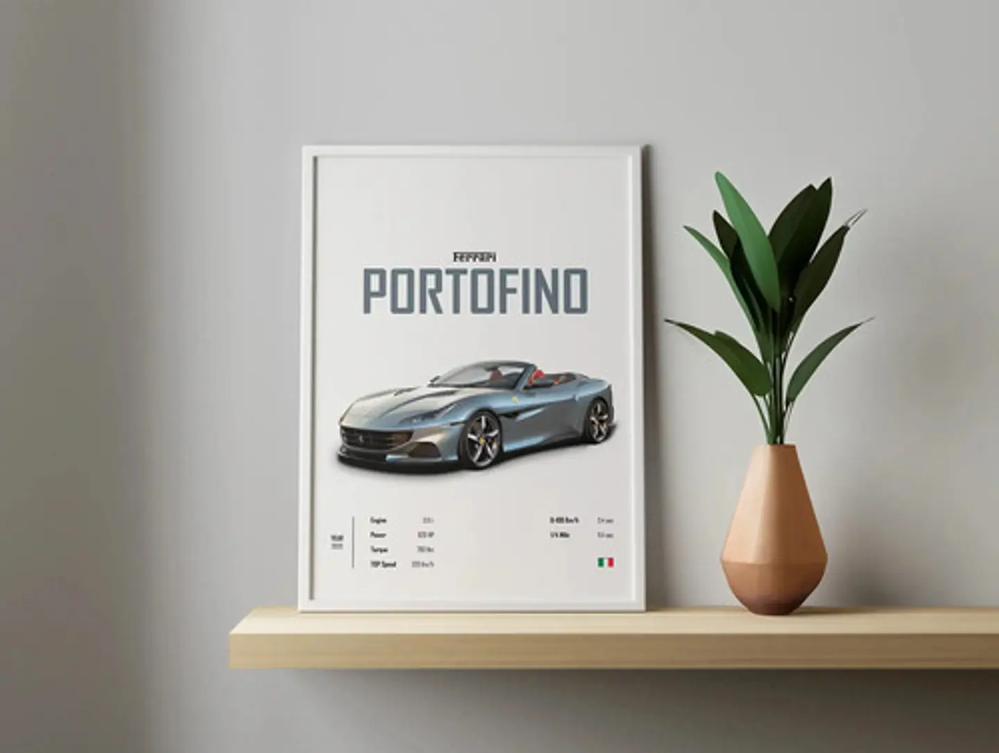 Cuadro Auto Ferrari Portofino M Deportivo + Marco Negro 2