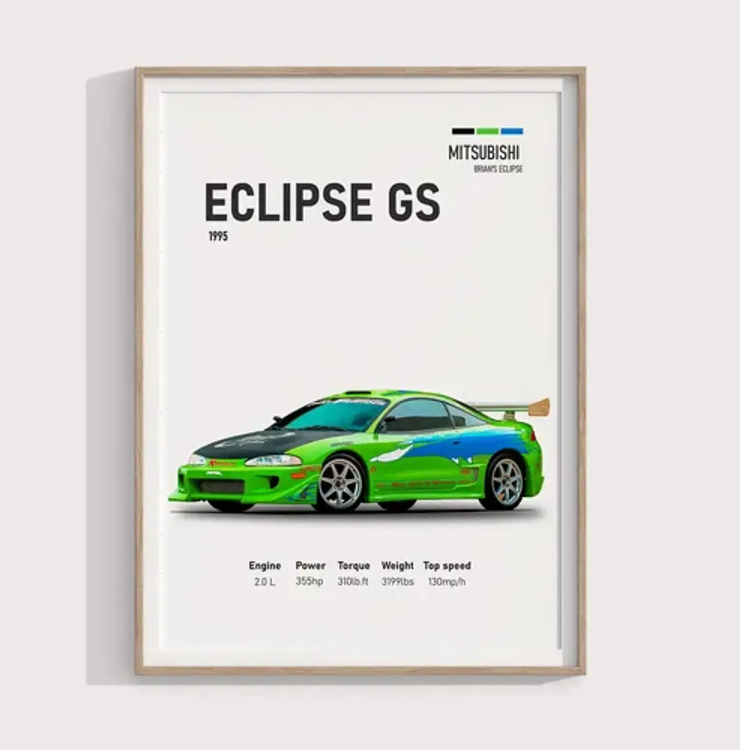 Cuadro Mitsubishi Eclipse Gs Fast & Furious  + Marco 1