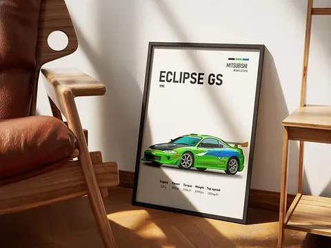 Cuadro Mitsubishi Eclipse Gs Fast & Furious  + Marco