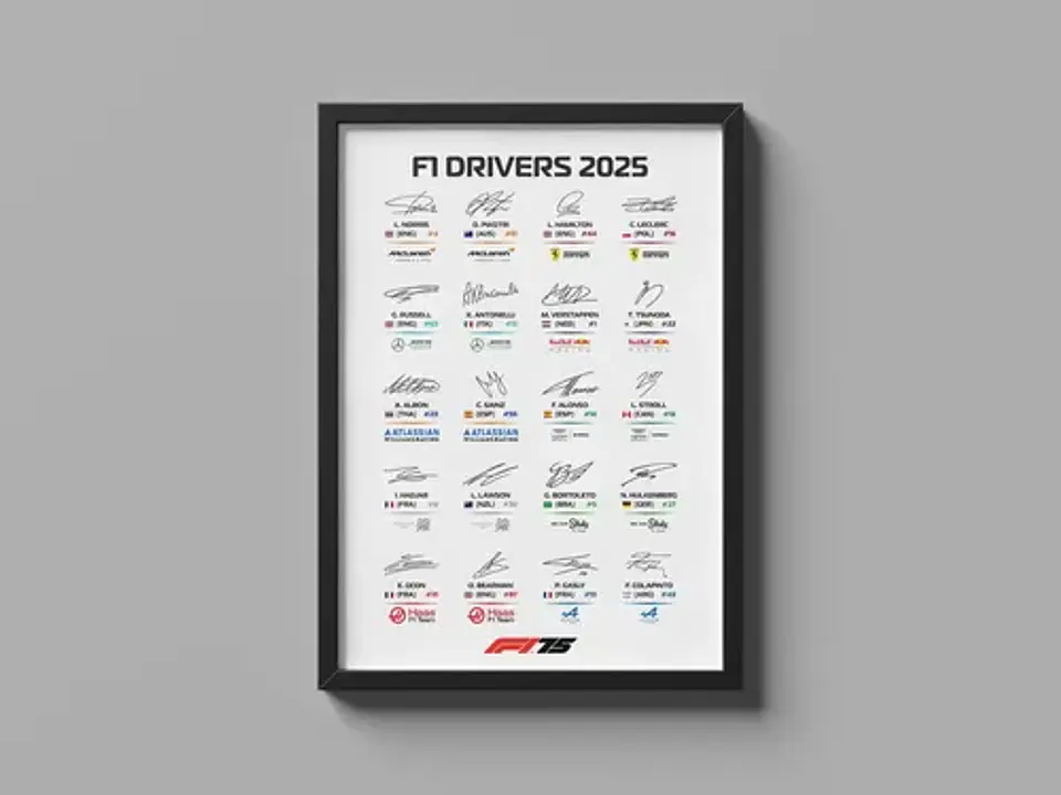 Cuadro F1 Campeonato Formula 1: Pilotos Y Firma, Autografos 1