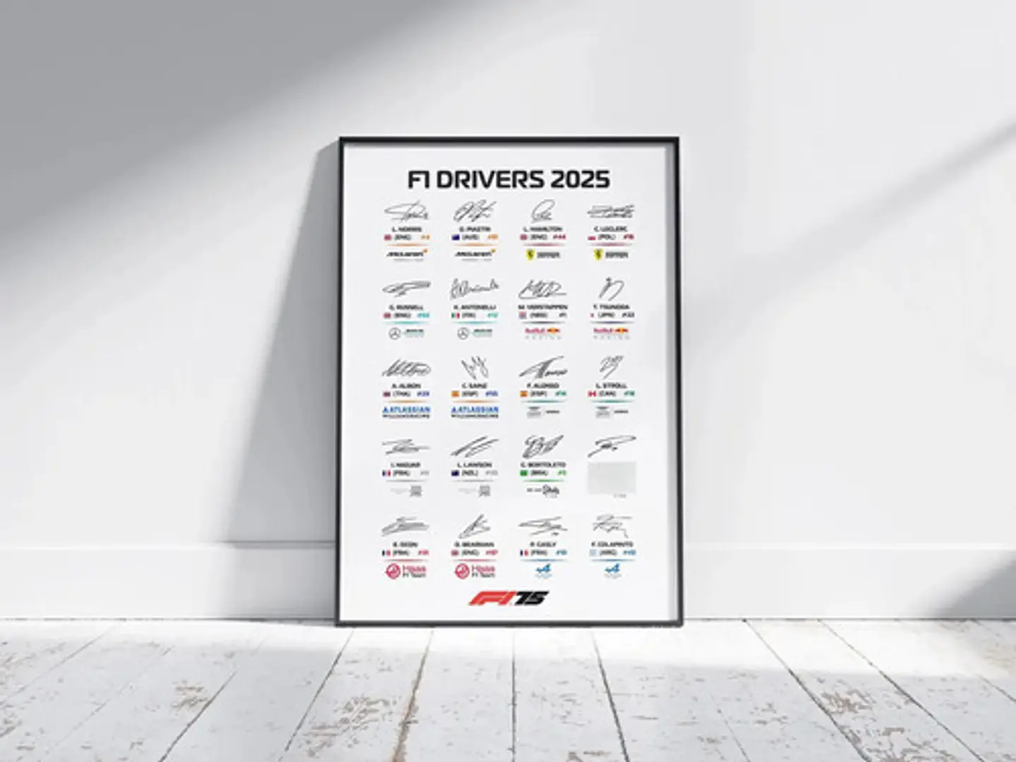 Cuadro F1 Campeonato Formula 1: Pilotos Y Firma, Autografos 2