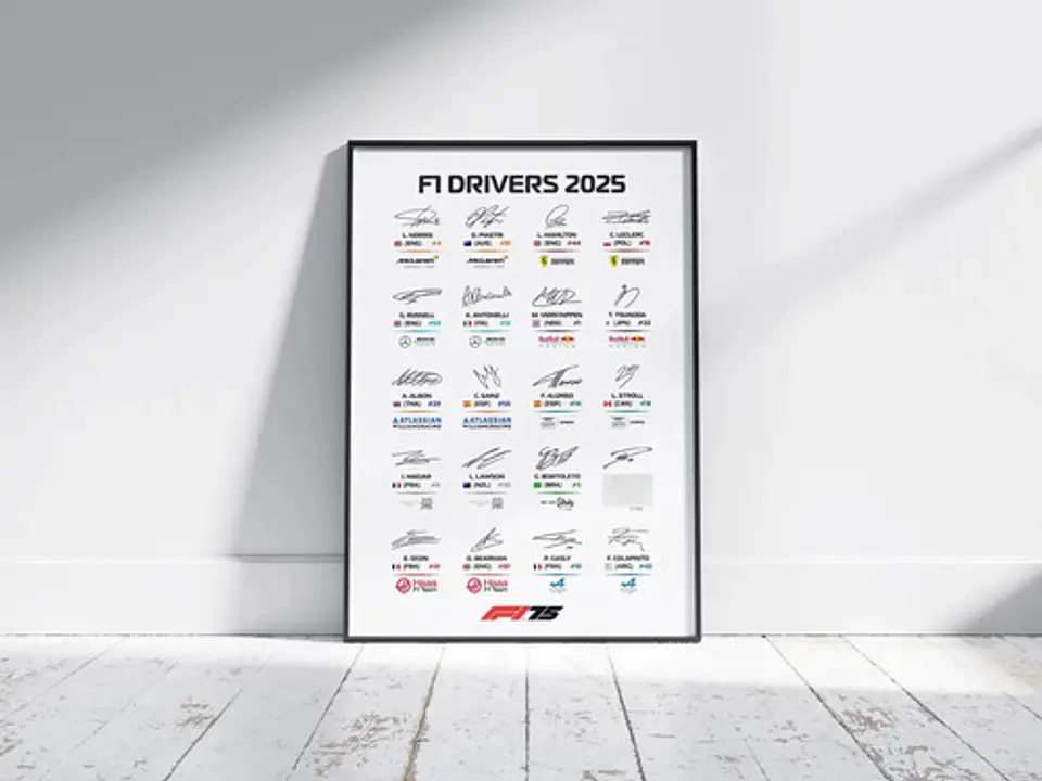 Cuadro F1 Campeonato Formula 1: Pilotos Y Firma, Autografos 2