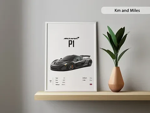 Cuadro Auto Mclaren P1  Deportivo + Marco Negro