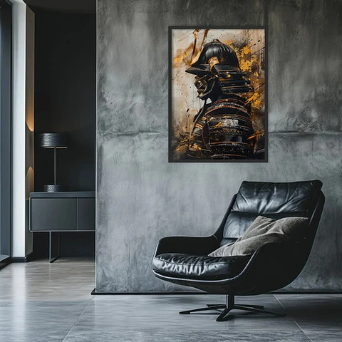 5 Cuadros Samuráis Guerrero Estilo Decoración Tendencia