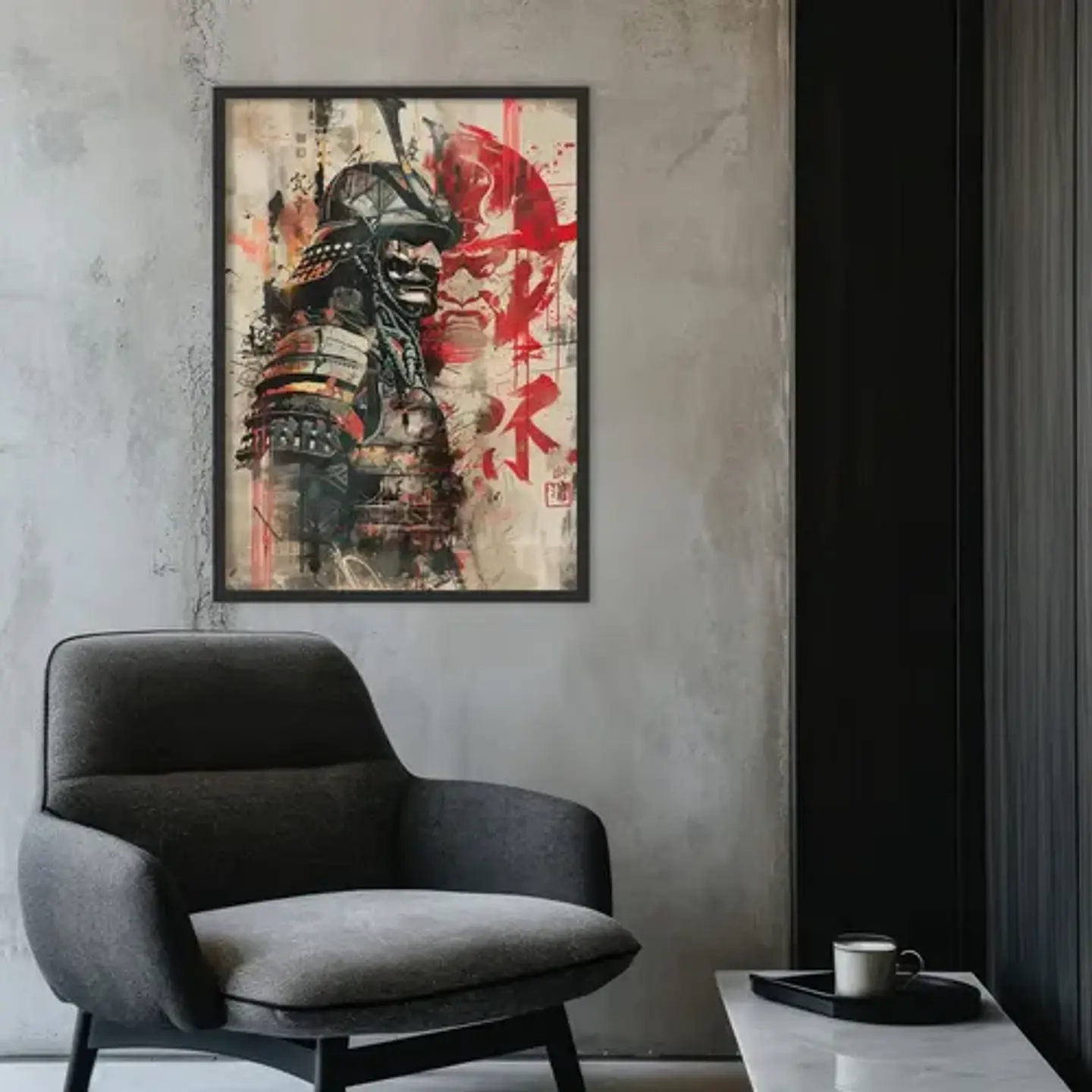 5 Cuadros Samuráis Guerrero Estilo Decoración Tendencia 3