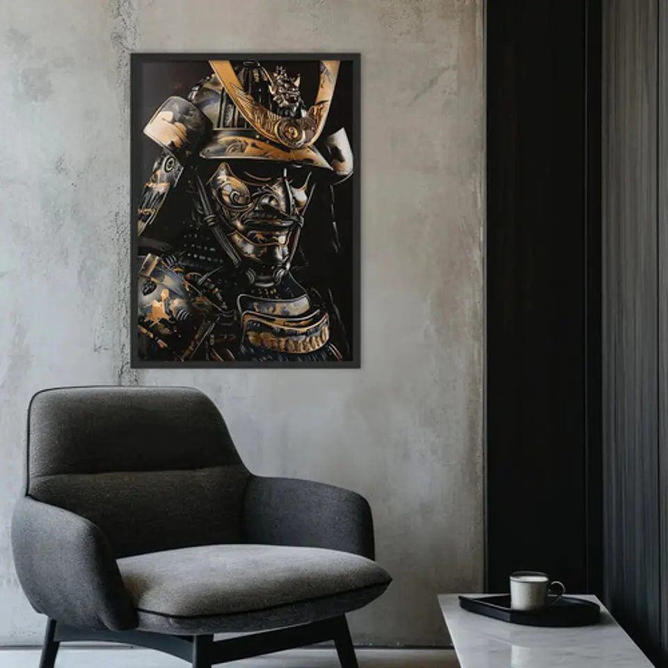 5 Cuadros Samuráis Guerrero Estilo Decoración Tendencia 4