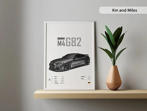 Cuadro Auto Bmw M4 G82 Deportivo + Marco Negro