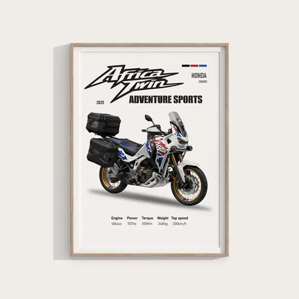 Cuadro Moto Honda Africa Twin Deportivo + Marco 3