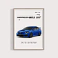 Cuadro Auto Subaru Impreza Wrx Sti Deportivo + Marco - Miniatura 1