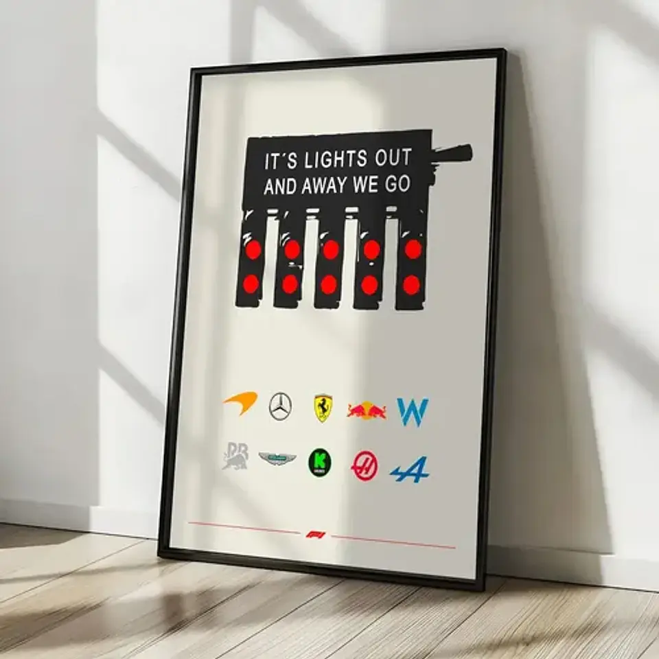 Cuadro De Decoración Formula 1 Luces De Carrera F1 4
