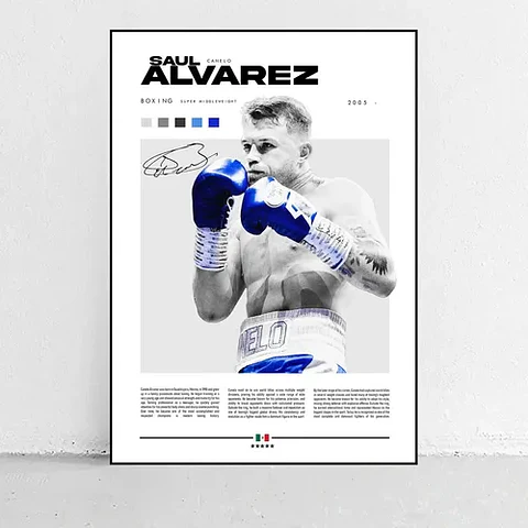 6 Cuadros De Leyendas Boxeo Peleadores Boxeadores + Marco
