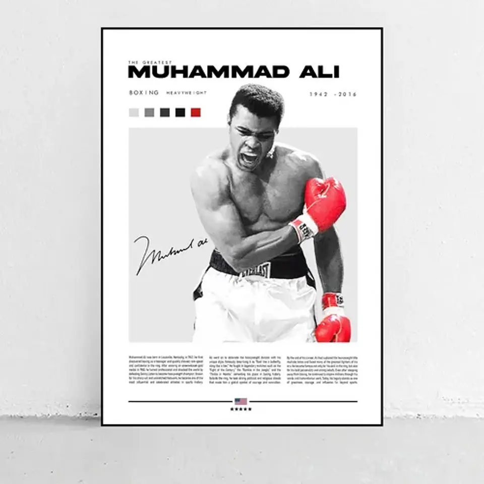 6 Cuadros De Leyendas Boxeo Peleadores Boxeadores + Marco 4