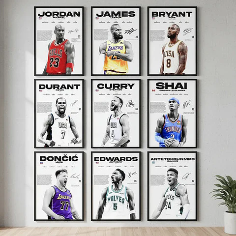 10 Cuadros De Básquetbol Leyendas Baloncesto Nba Basket