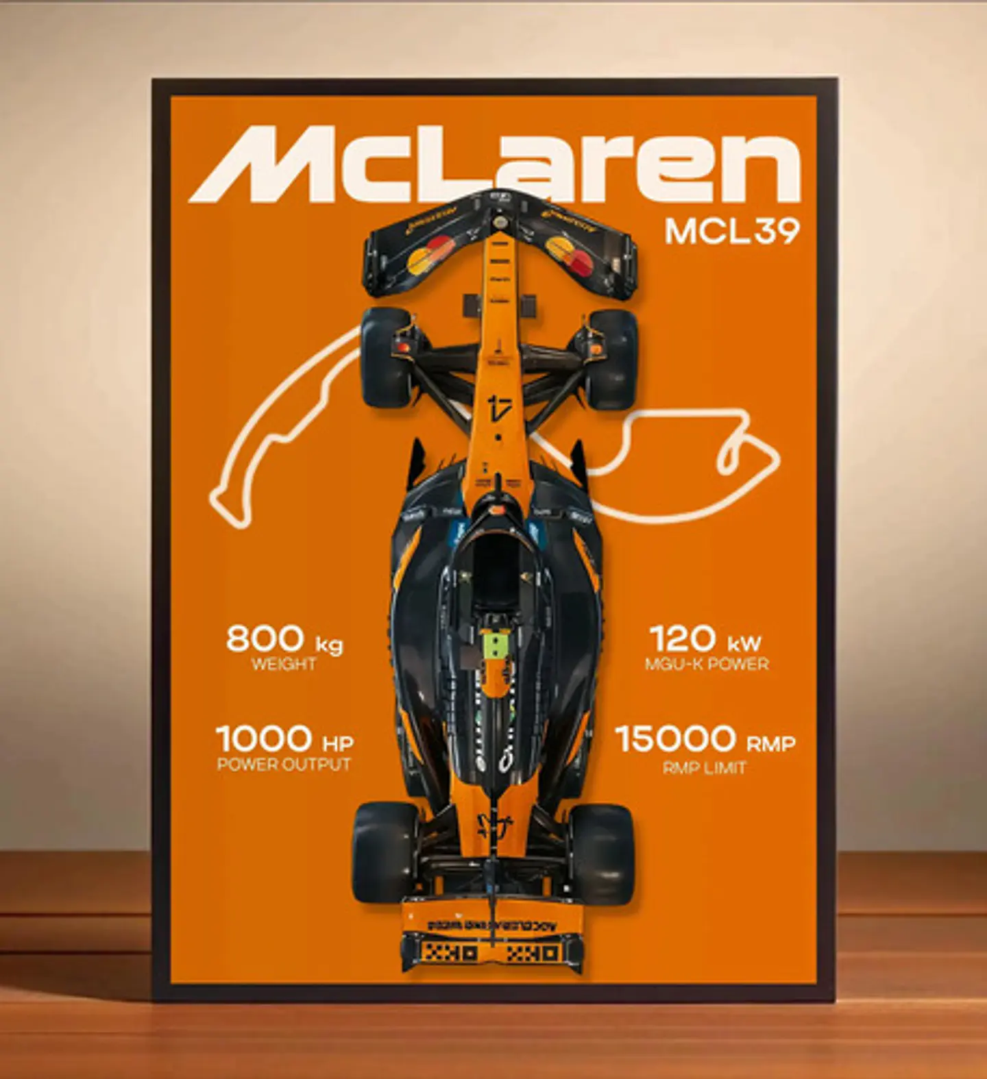 Cuadro Autos Mclaren Mcl39 F1 Especial Formula 1 + Marco 1