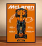 Cuadro Autos Mclaren Mcl39 F1 Especial Formula 1 + Marco - Miniatura 1